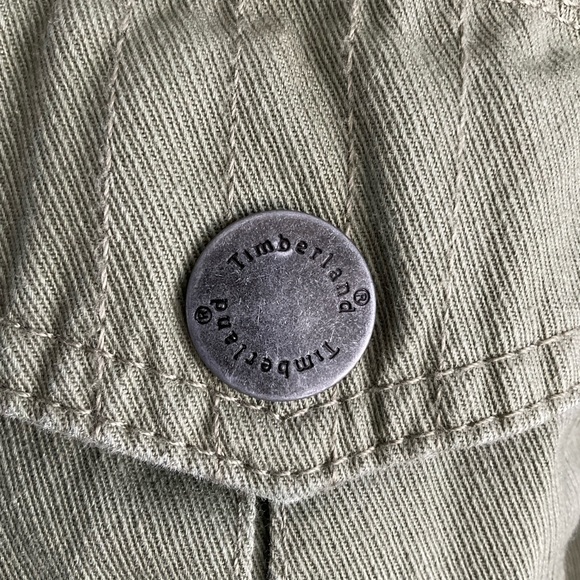 Timberland Men’s Brookfield Mountain Green Twill Bomber Jacket Size Large - Picture 3 of 5